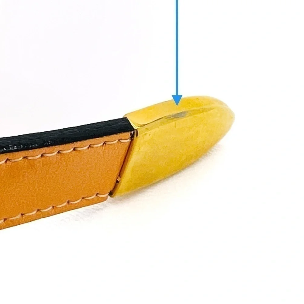 B.B. Simon Women’s Leather Skinny Belt Orange Pink Gold-Toned Size Large EUC